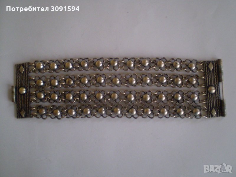 старинна българска  Възрожденска ръчно изработена гривна ентришия, снимка 1