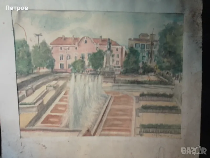 картина акварел Хасково 52/43 см, снимка 1