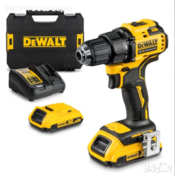 Акумулаторен винтоверт DeWALT DCD708D2T с безчетков двигател с 2 батерии и зарядно, снимка 1