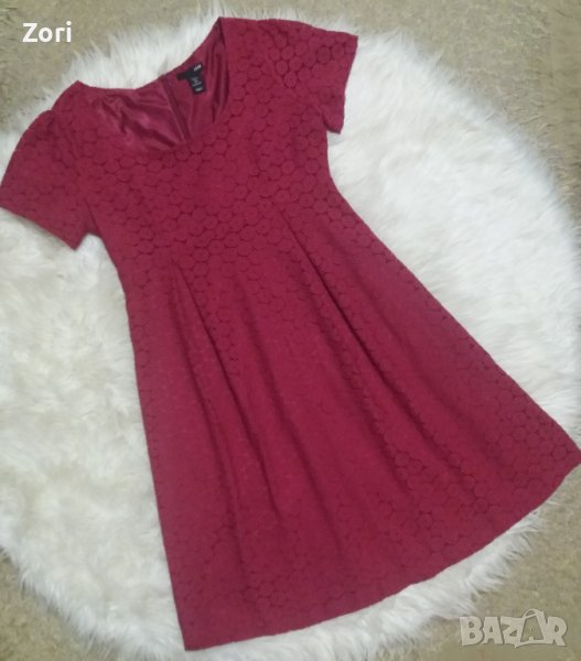 РАЗКОШНА дантелена рокля в нежен малинов цвят , снимка 1