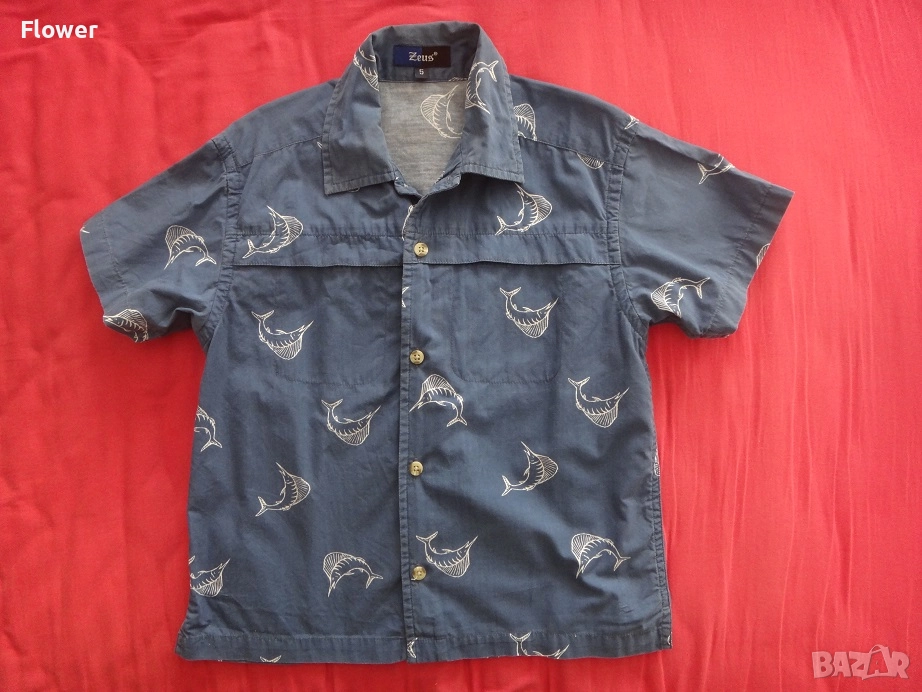 Детска риза с фигурален десен, размер 110, снимка 1