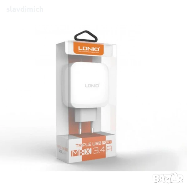 НОВ Адаптер с 3 USB порта LDnio  DL-AC70     3.4  A, снимка 1