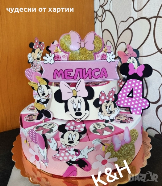 Картонена торта Мини маус , снимка 1