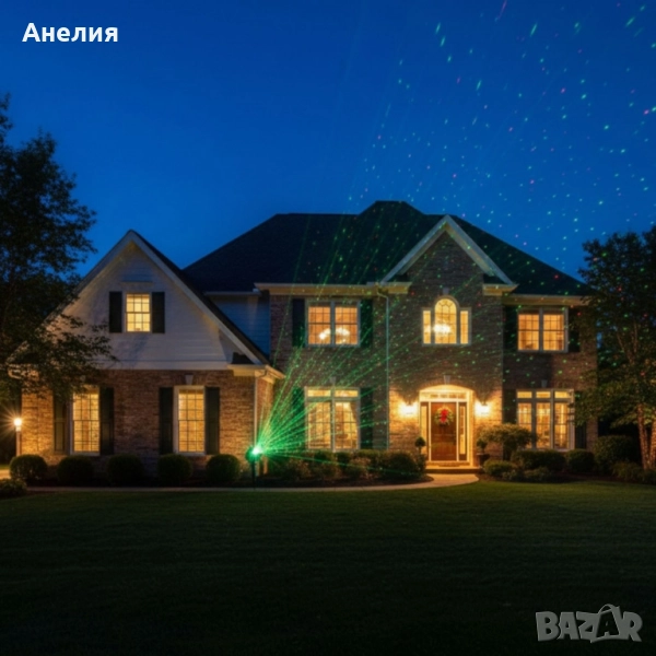 Лазерен прожектор за двор и фасада с 9 режима на светлина, снимка 1