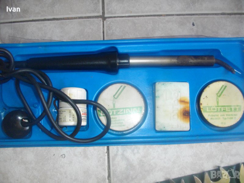 80 Вата-Ел.Поялник-Старо Немско Качество-Пълен Комплект-Тенол/Колофон/Паста/Припой, снимка 1