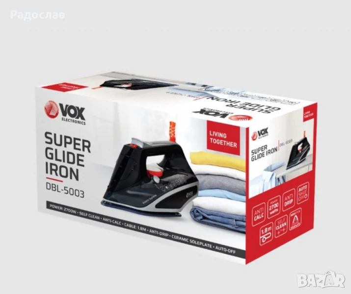 Парна ютия - 2700W мощност, керамична плоча и автоматично изключване за перфектни резултати., снимка 1