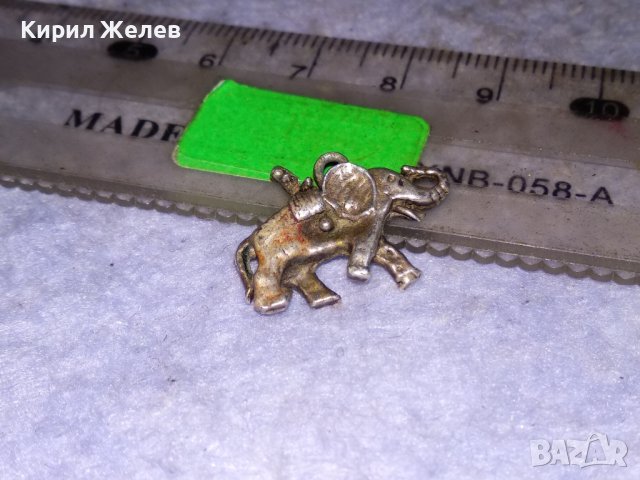 СРЕБЪРНО СЛОНЧЕ Фигурален АРТ ПЕНДАНТ - ВИСОКА ПРОБА СРЕБРО Стара РЪЧНА ХУДОЖЕСТВЕНА ИЗРАБОТКА 38497, снимка 5 - Антикварни и старинни предмети - 41455414