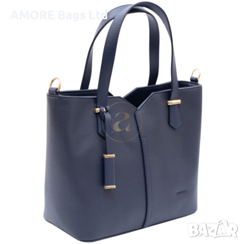 Класическа дамска чанта AMORE Aurora - Navy Blue, снимка 2 - Чанти - 53585104