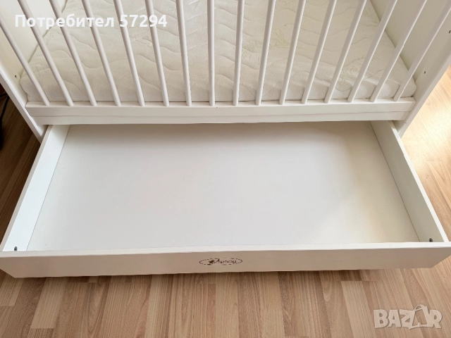 Дървено детско креватче Арбор -120/60см + матрак, снимка 2 - Бебешки легла и матраци - 52914032