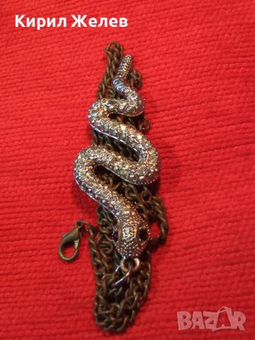 ПОСРЕБРЕНА ЗМИЕВИДНА ФИГУРАЛНА КРИСТАЛНА АРТ ВИСУЛКА ПЕНДАНТ сРЕТРО БРОНЗОВО СИНДЖИРЧЕ ВЕРИЖКА 31316, снимка 14 - Колиета, медальони, синджири - 38067870