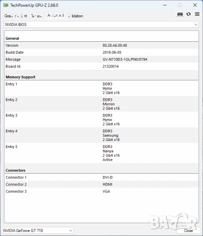 Видео карта NVidia GeForce Gigabyte GT 710 HDMI 1024MB GDDR3 64bit PCI-E, снимка 10 - Видеокарти - 53401664