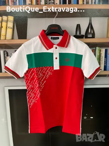 Мъжка тениска Fred Perry Polo White/Black/Green !!!, снимка 4 - Тениски - 36434676