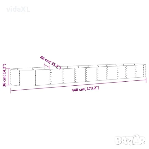 vidaXL Градинска повдигната леха поцинкована стомана зелена, снимка 6 - Саксии и кашпи - 56146673