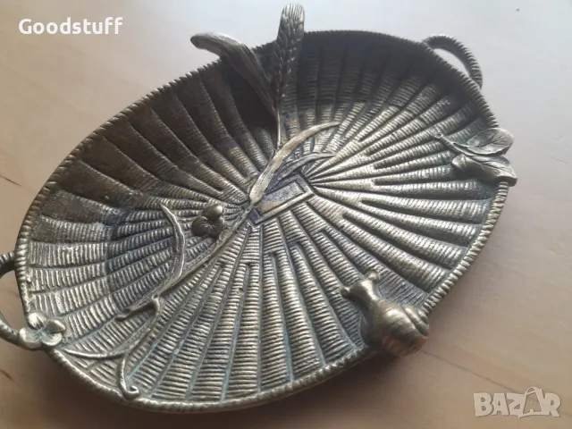 Сецесион,Арт нуво бронз,релефен съд, снимка 8 - Антикварни и старинни предмети - 48652417