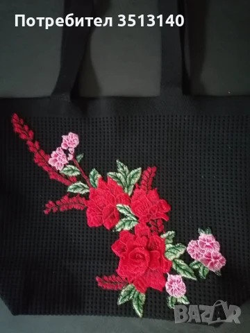 Чанта с апликация машинна бродерия, снимка 4 - Чанти - 50580823