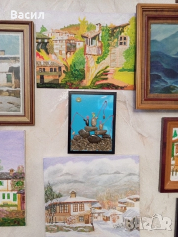 Арт картини масло, светещи камъчета,речни и морски и, снимка 12 - Картини - 52343038