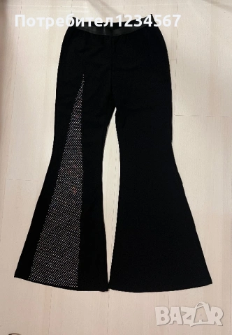 Ефектен НОВ черен панталон с камъни