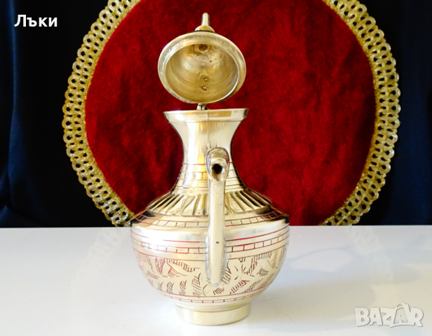 Бронзова кана Лебед,клетъчен емайл. , снимка 2 - Антикварни и старинни предмети - 36302603