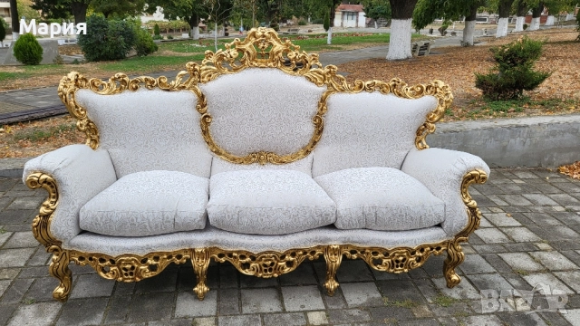 Италианска барокова холна гарнитура 036, снимка 5 - Дивани и мека мебел - 51882361