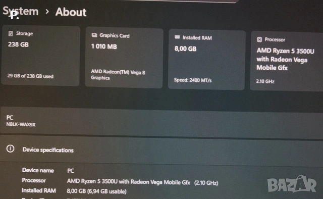 Huawei matebook d14, отличен!, снимка 5 - Лаптопи за дома - 53843304