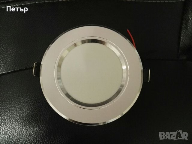 LED панели 12W, 5500к, лунички, хром, злато, ЛЕД панел, плафон, лампа