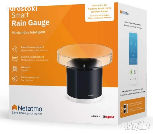 Смарт дъждомер Netatmo за метеорологична станция, аксесоар за метеостанция Netatmo, снимка 2 - Други - 53155627