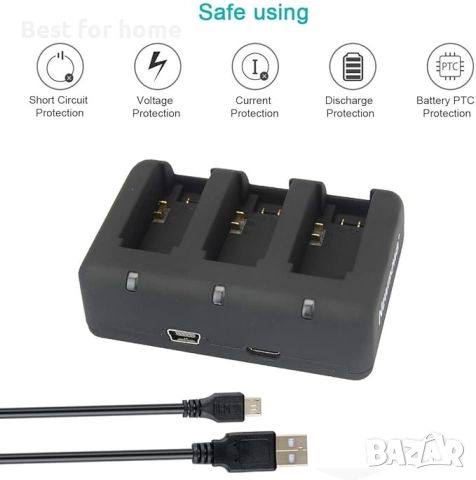 Newmowa 1200mAh акумулаторна батерия AHDBT-401 (3 броя) и 3-канално зарядно за Gopro  камера, снимка 6 - Батерии, зарядни - 52533380