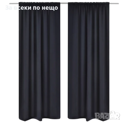 2 бр. Черни затъмняващи завеси с горен подгъв за корниз 135 x 245 cм Код P1019, снимка 2 - Пердета и завеси - 51223544