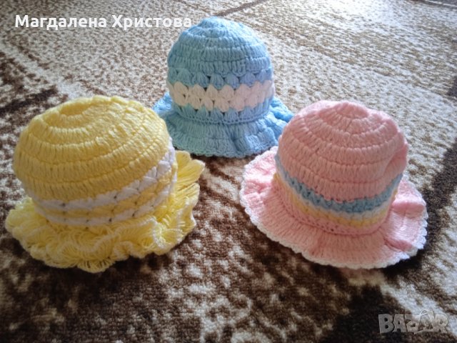 Бебешки плетени шапки, снимка 3 - Бебешки шапки - 34101038