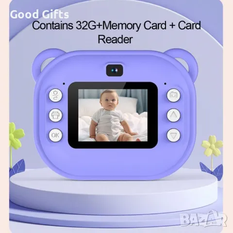 Моментна детска HD камера с хартиени ролки, Детски фотоапарат за моментни снимки, снимка 4 - Фотоапарати - 50208733