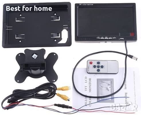 TFT ЦВЕТЕН МОНИТОР 7инча с висока разделителна способност 800*480 LCD камера за задно виждане , снимка 4 - Друга електроника - 40784721