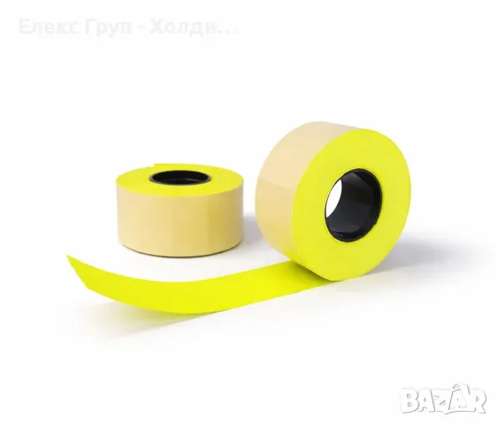 Етикети за маркиращи клещи 26х12 mm сигнално жълти, кутия 42 ролки