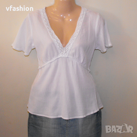 Бяла кенарена блуза, снимка 2 - Ризи - 36208218