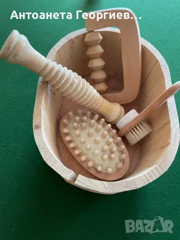 Комплект за баня, вана, сауна - дървен