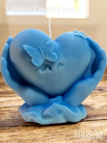 Свещ “Сърце в ръце”, снимка 5 - Декорация за дома - 53223513