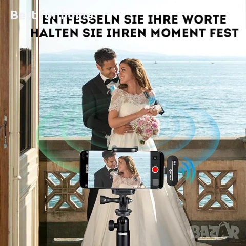 Безжичен микрофон с автоматично шумопотискане за смартфон, iPhone, таблет , лаптоп, снимка 6 - Микрофони - 51168432