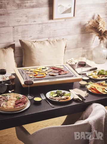 Грил/Скара с Естествен Камък, 1100W, Голяма Площ за Готвене, LAGRANGE Grill Stone Deluxe 199005!, снимка 4 - Скари - 52123373