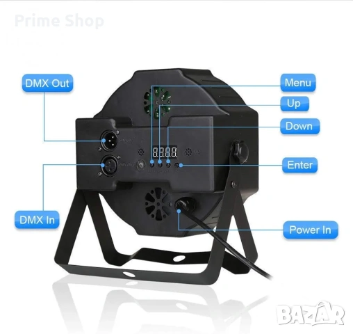 Про RGB LED PAR сценичен прожектор 72W, DMX, монтажни скоби, дистанционно, снимка 4 - Лед осветление - 53484113