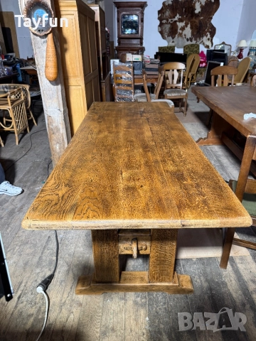 Масивна дъбова маса със столове - Рустик стил