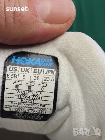 HOKA One One Clifton 8 бели маратонки за бягане- 38 номер( 298€ в сайта), снимка 8 - Маратонки - 49007947