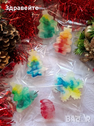 Бюджетни коледни глицеринови хипоалергенни сапунччета с аромат на Коледа, снимка 5 - Коледни подаръци - 52668308