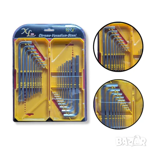 Комплект 18 шестограмни и TORX ключа от Cr-V