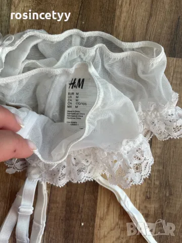 Бели жартиери H&M, снимка 4 - Бельо - 46801236