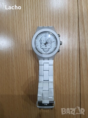 Swatch Full-Blooded White Skull SVCW4000AG – Irony Diaphane Chrono, 43mm, Swiss Made