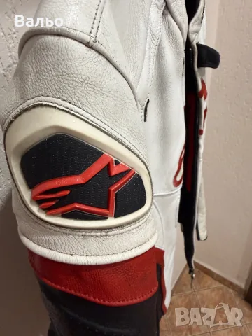 Кожено мото яке Alpinestars 52 -Lразмер, снимка 9 - Якета - 56334285