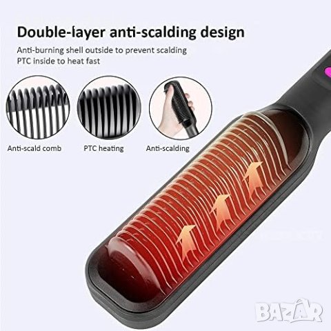 Ново 2 в 1 четка за изправяне на коса/80-230°C /оформяне коса, прическа, жени, снимка 3 - Други - 41140285