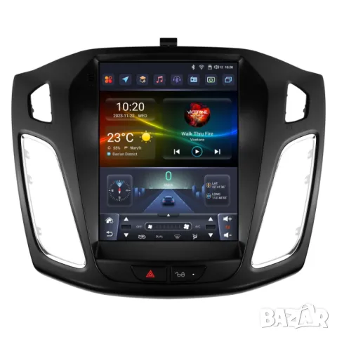 Мултимедия, Двоен дин, Навигация, за Ford Focus, вертикална, TESLA, 2011-2019, 9.7 инча, Android DIN