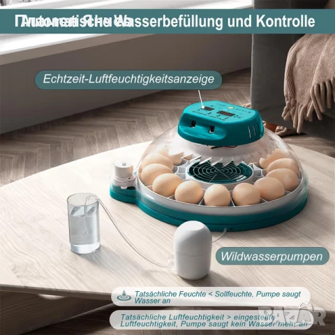 Автоматичен инкубатор за 16бр. яйца  , снимка 4 - За птици - 53329123