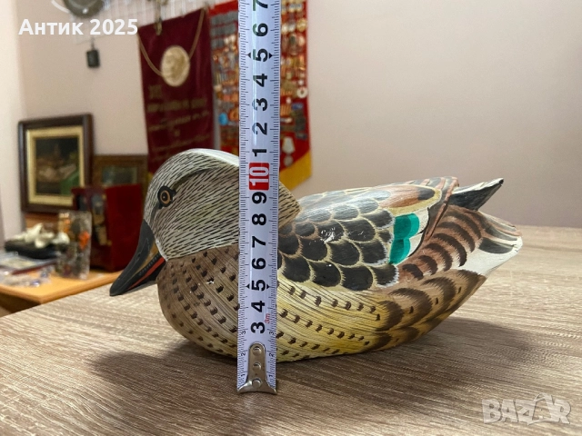 Ръчно изработена дървена патица, снимка 5 - Антикварни и старинни предмети - 52242685