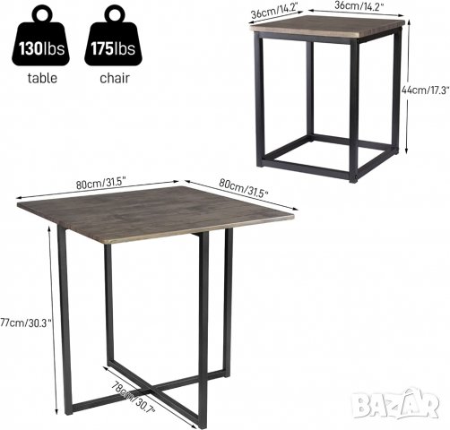 Комплект маса с 4 стола GCCZ6005, снимка 3 - Маси - 38952654